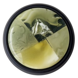 Melangini N4 - Schwarzer Möbelknopf mit Bernstein 39mm